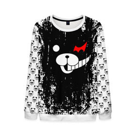 Мужской свитшот 3D с принтом MONOKUMA. в городе Новоалтайск, 100% полиэстер с мягким внутренним слоем | круглый вырез горловины, мягкая резинка на манжетах и поясе, свободная посадка по фигуре | Тематика изображения на принте: anime | bear | black  white | danganronpa | kurokuma | monodam | monokuma | monomi | monotaro | pink | rabbit | school | shirokuma | аниме | главарь | мoноми | монокума | черно белый | школа