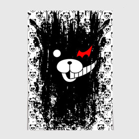 Постер с принтом MONOKUMA. в городе Новоалтайск, 100% бумага
 | бумага, плотность 150 мг. Матовая, но за счет высокого коэффициента гладкости имеет небольшой блеск и дает на свету блики, но в отличии от глянцевой бумаги не покрыта лаком | anime | bear | black  white | danganronpa | kurokuma | monodam | monokuma | monomi | monotaro | pink | rabbit | school | shirokuma | аниме | главарь | мoноми | монокума | черно белый | школа