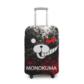 Чехол для чемодана 3D с принтом MONOKUMA. в городе Новоалтайск, 86% полиэфир, 14% спандекс | двустороннее нанесение принта, прорези для ручек и колес | anime | bear | black  white | danganronpa | kurokuma | monodam | monokuma | monomi | monotaro | pink | rabbit | school | shirokuma | аниме | главарь | мoноми | монокума | черно белый | школа