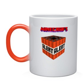 Кружка хамелеон с принтом Minecraft в городе Новоалтайск, керамика | меняет цвет при нагревании, емкость 330 мл | ender dragon | enderman | minecraft | phantom | the end | the nether | the overworld | wither | визера | майнкрафт | незер | ремесло | шахта добывать | энд | эндер дракон