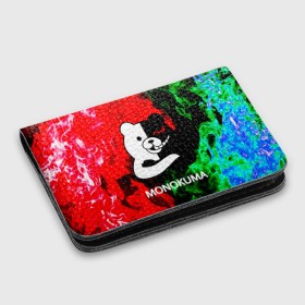 Картхолдер с принтом с принтом MONOKUMA. в городе Новоалтайск, натуральная матовая кожа | размер 7,3 х 10 см; кардхолдер имеет 4 кармана для карт; | anime | bear | black  white | danganronpa | kurokuma | monodam | monokuma | monomi | monotaro | pink | rabbit | school | shirokuma | аниме | главарь | мoноми | монокума | черно белый | школа