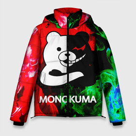 Мужская зимняя куртка 3D с принтом MONOKUMA в городе Новоалтайск, верх — 100% полиэстер; подкладка — 100% полиэстер; утеплитель — 100% полиэстер | длина ниже бедра, свободный силуэт Оверсайз. Есть воротник-стойка, отстегивающийся капюшон и ветрозащитная планка. 

Боковые карманы с листочкой на кнопках и внутренний карман на молнии. | Тематика изображения на принте: anime | bear | black  white | danganronpa | kurokuma | monodam | monokuma | monomi | monotaro | pink | rabbit | school | shirokuma | аниме | главарь | мoноми | монокума | черно белый | школа