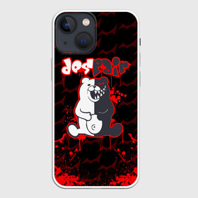 Чехол для iPhone 13 mini с принтом Монокума красные волны в городе Новоалтайск,  |  | anime | bear | black  white | danganronpa | kurokuma | monodam | monokuma | monomi | monotaro | pink | rabbit | school | shirokuma | аниме | главарь | мoноми | монокума | черно белый | школа