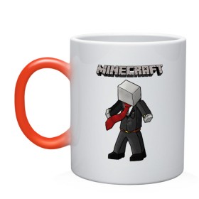 Кружка хамелеон с принтом Слендермен - Minecraft в городе Новоалтайск, керамика | меняет цвет при нагревании, емкость 330 мл | 