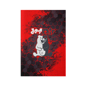 Обложка для паспорта матовая кожа с принтом MONOKUMA. в городе Новоалтайск, натуральная матовая кожа | размер 19,3 х 13,7 см; прозрачные пластиковые крепления | Тематика изображения на принте: anime | bear | black  white | danganronpa | kurokuma | monodam | monokuma | monomi | monotaro | pink | rabbit | school | shirokuma | аниме | главарь | мoноми | монокума | черно белый | школа