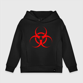 Детское худи Oversize хлопок с принтом BIOHAZARD в городе Новоалтайск, френч-терри — 70% хлопок, 30% полиэстер. Мягкий теплый начес внутри —100% хлопок | боковые карманы, эластичные манжеты и нижняя кромка, капюшон на магнитной кнопке | biohazard | radiation | re | re3 | residenr evil | toxic | virusвирус | world war z | биохазард | обитель зла | радиация | токсик | эпидемия