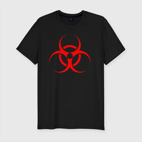 Мужская футболка хлопок Slim с принтом BIOHAZARD в городе Новоалтайск, 92% хлопок, 8% лайкра | приталенный силуэт, круглый вырез ворота, длина до линии бедра, короткий рукав | biohazard | radiation | re | re3 | residenr evil | toxic | virusвирус | world war z | биохазард | обитель зла | радиация | токсик | эпидемия