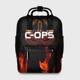 Женский рюкзак 3D с принтом CRITICAL OPS (C-OPS). в городе Новоалтайск, 100% полиэстер | лямки с регулируемой длиной, сверху ручки, чтобы рюкзак нести как сумку. Основное отделение закрывается на молнию, как и внешний карман. Внутри два дополнительных кармана, один из которых закрывается на молнию. По бокам два дополнительных кармашка, куда поместится маленькая бутылочка
 | c ops | critical ops | cs go | esport | fbi | free fire | game | ops | swat | игра | к опс | киберспорт | критикал | критикал опс | критические операции | опс | сват | фбр | экшен