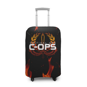 Чехол для чемодана 3D с принтом CRITICAL OPS (C-OPS). в городе Новоалтайск, 86% полиэфир, 14% спандекс | двустороннее нанесение принта, прорези для ручек и колес | c ops | critical ops | cs go | esport | fbi | free fire | game | ops | swat | игра | к опс | киберспорт | критикал | критикал опс | критические операции | опс | сват | фбр | экшен
