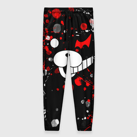 Женские брюки 3D с принтом MONOKUMA. в городе Новоалтайск, полиэстер 100% | прямой крой, два кармана без застежек по бокам, с мягкой трикотажной резинкой на поясе и по низу штанин. В поясе для дополнительного комфорта — широкие завязки | anime | bear | black  white | danganronpa | kurokuma | monodam | monokuma | monomi | monotaro | pink | rabbit | school | shirokuma | аниме | главарь | мoноми | монокума | черно белый | школа