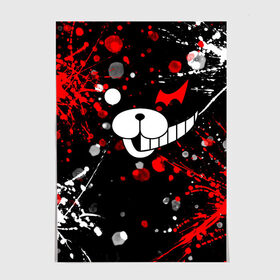 Постер с принтом MONOKUMA. в городе Новоалтайск, 100% бумага
 | бумага, плотность 150 мг. Матовая, но за счет высокого коэффициента гладкости имеет небольшой блеск и дает на свету блики, но в отличии от глянцевой бумаги не покрыта лаком | anime | bear | black  white | danganronpa | kurokuma | monodam | monokuma | monomi | monotaro | pink | rabbit | school | shirokuma | аниме | главарь | мoноми | монокума | черно белый | школа