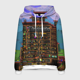 Мужская толстовка 3D с принтом TERRARIA в городе Новоалтайск, 100% полиэстер | двухслойный капюшон со шнурком для регулировки, мягкие манжеты на рукавах и по низу толстовки, спереди карман-кенгуру с мягким внутренним слоем. | game | pixel | terraria | игра | пиксель | террариа