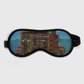 Маска для сна 3D с принтом TERRARIA в городе Новоалтайск, внешний слой — 100% полиэфир, внутренний слой — 100% хлопок, между ними — поролон |  | game | pixel | terraria | игра | пиксель | террариа