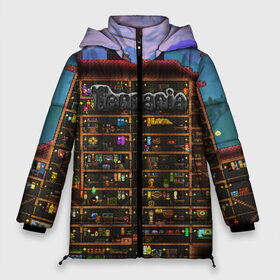 Женская зимняя куртка 3D с принтом TERRARIA в городе Новоалтайск, верх — 100% полиэстер; подкладка — 100% полиэстер; утеплитель — 100% полиэстер | длина ниже бедра, силуэт Оверсайз. Есть воротник-стойка, отстегивающийся капюшон и ветрозащитная планка. 

Боковые карманы с листочкой на кнопках и внутренний карман на молнии | game | pixel | terraria | игра | пиксель | террариа