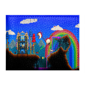 Обложка для студенческого билета с принтом TERRARIA GAME в городе Новоалтайск, натуральная кожа | Размер: 11*8 см; Печать на всей внешней стороне | game | pixel | terraria | игра | пиксель | террариа