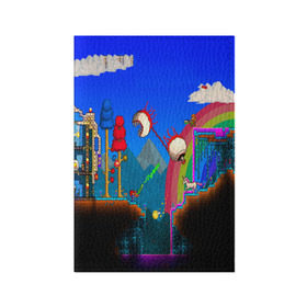 Обложка для паспорта матовая кожа с принтом TERRARIA GAME в городе Новоалтайск, натуральная матовая кожа | размер 19,3 х 13,7 см; прозрачные пластиковые крепления | game | pixel | terraria | игра | пиксель | террариа