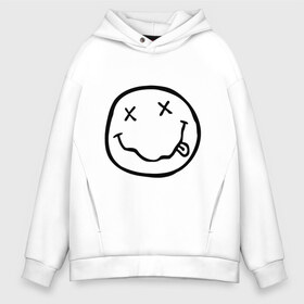 Мужское худи Oversize хлопок с принтом NIRVANA (+ на спине) в городе Новоалтайск, френч-терри — 70% хлопок, 30% полиэстер. Мягкий теплый начес внутри —100% хлопок | боковые карманы, эластичные манжеты и нижняя кромка, капюшон на магнитной кнопке | cobain | kurt | nirvana | кобейн | курт | нирвана | смайл | улыбка