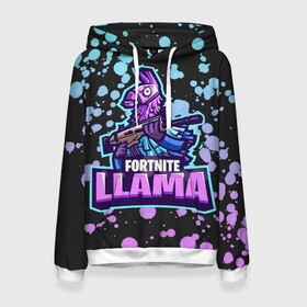 Женская толстовка 3D с принтом Fortnite LLAMA в городе Новоалтайск, 100% полиэстер  | двухслойный капюшон со шнурком для регулировки, мягкие манжеты на рукавах и по низу толстовки, спереди карман-кенгуру с мягким внутренним слоем. | battle | fortnite | funny | kills | royale | save | season | the | twitch | world | битва | борьба | зомби | королевская | оружие | скины | стратегия | фортнайт