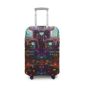 Чехол для чемодана 3D с принтом Terraria в городе Новоалтайск, 86% полиэфир, 14% спандекс | двустороннее нанесение принта, прорези для ручек и колес | game | pixel | terraria | игра | пиксель | террариа