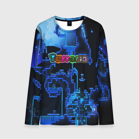 Мужской лонгслив 3D с принтом Terraria в городе Новоалтайск, 100% полиэстер | длинные рукава, круглый вырез горловины, полуприлегающий силуэт | game | pixel | terraria | игра | пиксель | террариа