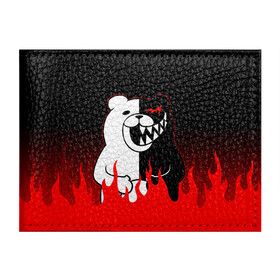 Обложка для студенческого билета с принтом MONOKUMA в городе Новоалтайск, натуральная кожа | Размер: 11*8 см; Печать на всей внешней стороне | anime | bear | black  white | danganronpa | kurokuma | monodam | monokuma | monomi | monotaro | rabbit | school | shirokuma | аниме | главарь | мoноми | монокума | черно белый | школа