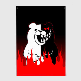 Постер с принтом MONOKUMA в городе Новоалтайск, 100% бумага
 | бумага, плотность 150 мг. Матовая, но за счет высокого коэффициента гладкости имеет небольшой блеск и дает на свету блики, но в отличии от глянцевой бумаги не покрыта лаком | anime | bear | black  white | danganronpa | kurokuma | monodam | monokuma | monomi | monotaro | rabbit | school | shirokuma | аниме | главарь | мoноми | монокума | черно белый | школа