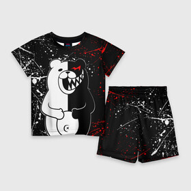 Детский костюм с шортами 3D с принтом monokuma хохочет в городе Новоалтайск,  |  | anime | bear | black  white | danganronpa | kurokuma | monodam | monokuma | monomi | monotaro | rabbit | school | shirokuma | аниме | главарь | мoноми | монокума | черно белый | школа