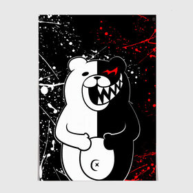 Постер с принтом MONOKUMA в городе Новоалтайск, 100% бумага
 | бумага, плотность 150 мг. Матовая, но за счет высокого коэффициента гладкости имеет небольшой блеск и дает на свету блики, но в отличии от глянцевой бумаги не покрыта лаком | anime | bear | black  white | danganronpa | kurokuma | monodam | monokuma | monomi | monotaro | rabbit | school | shirokuma | аниме | главарь | мoноми | монокума | черно белый | школа