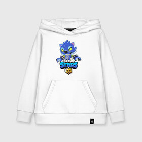 Детская толстовка хлопок с принтом BRAWL STARS LEON в городе Новоалтайск, 100% хлопок | Круглый горловой вырез, эластичные манжеты, пояс, капюшен | bibi | brawl stars | crow | el brown | leon | leon shark | max | sally leon | shark | stars | werewolf | акула | биби | ворон | леон | оборотень