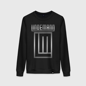 Женский свитшот хлопок с принтом LINDEMANN в городе Новоалтайск, 100% хлопок | прямой крой, круглый вырез, на манжетах и по низу широкая трикотажная резинка  | lindemann | lm | rock | кристиан лоренц | линдеманн | лм | музыка | рок | тилль линдеманн