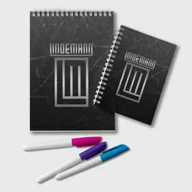 Блокнот с принтом LINDEMANN в городе Новоалтайск, 100% бумага | 48 листов, плотность листов — 60 г/м2, плотность картонной обложки — 250 г/м2. Листы скреплены удобной пружинной спиралью. Цвет линий — светло-серый
 | lindemann | lm | rock | кристиан лоренц | линдеманн | лм | музыка | рок | тилль линдеманн