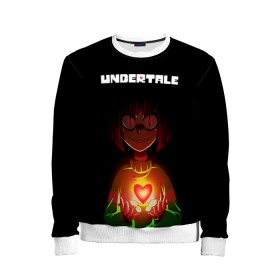 Детский свитшот 3D с принтом UNDERTALE CHARA в городе Новоалтайск, 100% полиэстер | свободная посадка, прямой крой, мягкая тканевая резинка на рукавах и понизу свитшота | Тематика изображения на принте: asriel dreemurr | chara | frisk | gaster blaster | sans | undertale | азриэль дримурр | андертейл | андрайн | гастер | меттатон | санс | фриск | чара