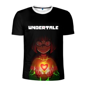 Мужская футболка 3D спортивная с принтом UNDERTALE CHARA в городе Новоалтайск, 100% полиэстер с улучшенными характеристиками | приталенный силуэт, круглая горловина, широкие плечи, сужается к линии бедра | Тематика изображения на принте: asriel dreemurr | chara | frisk | gaster blaster | sans | undertale | азриэль дримурр | андертейл | андрайн | гастер | меттатон | санс | фриск | чара