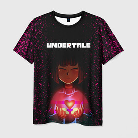Мужская футболка 3D с принтом UNDERTALE FRISK в городе Новоалтайск, 100% полиэфир | прямой крой, круглый вырез горловины, длина до линии бедер | asriel dreemurr | chara | frisk | gaster blaster | sans | undertale | азриэль дримурр | андертейл | андрайн | гастер | меттатон | санс | фриск | чара