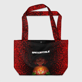 Пляжная сумка 3D с принтом UNDERTALE CHARA в городе Новоалтайск, 100% полиэстер | застегивается на металлическую кнопку; внутренний карман застегивается на молнию. Стенки укреплены специальным мягким материалом, чтобы защитить содержимое от несильных ударов
 | asriel dreemurr | chara | frisk | gaster blaster | sans | undertale | азриэль дримурр | андертейл | андрайн | гастер | меттатон | санс | фриск | чара