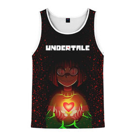 Мужская майка 3D с принтом UNDERTALE CHARA в городе Новоалтайск, 100% полиэстер | круглая горловина, приталенный силуэт, длина до линии бедра. Пройма и горловина окантованы тонкой бейкой | asriel dreemurr | chara | frisk | gaster blaster | sans | undertale | азриэль дримурр | андертейл | андрайн | гастер | меттатон | санс | фриск | чара