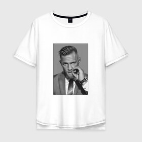 Мужская футболка хлопок Oversize с принтом Conor McGregor в городе Новоалтайск, 100% хлопок | свободный крой, круглый ворот, “спинка” длиннее передней части | conor | conor mcgregor | mcgregor | mma | ufc | бокс | борьба | конор | конор мак грегор | мма | юфс