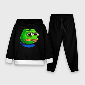 Детский костюм 3D (с толстовкой) с принтом Frog в городе Новоалтайск,  |  | Тематика изображения на принте: animal | frog | head | meme | голова | животные | лягушка | мем | прикол | юмор