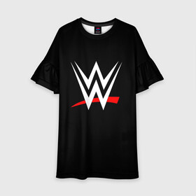 Детское платье 3D с принтом WWE в городе Новоалтайск, 100% полиэстер | прямой силуэт, чуть расширенный к низу. Круглая горловина, на рукавах — воланы | raw | smackdown | wrestling | wwe | борьба | единоборства | реслинг | рестлинг | спорт | шоу