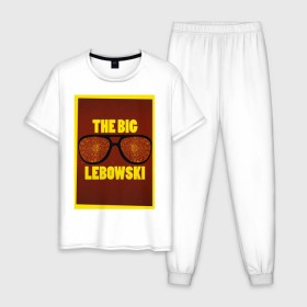 Мужская пижама хлопок с принтом The Big Lebowski в городе Новоалтайск, 100% хлопок | брюки и футболка прямого кроя, без карманов, на брюках мягкая резинка на поясе и по низу штанин
 | the big lebowski | большой лебовски | кино | персонаж | чувак