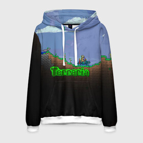 Мужская толстовка 3D с принтом terraria game в городе Новоалтайск, 100% полиэстер | двухслойный капюшон со шнурком для регулировки, мягкие манжеты на рукавах и по низу толстовки, спереди карман-кенгуру с мягким внутренним слоем. | game | pixel | terraria | игра | пиксель | террариа