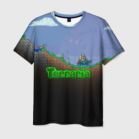 Мужская футболка 3D с принтом terraria game в городе Новоалтайск, 100% полиэфир | прямой крой, круглый вырез горловины, длина до линии бедер | game | pixel | terraria | игра | пиксель | террариа