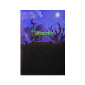 Обложка для паспорта матовая кожа с принтом TERRARIA в городе Новоалтайск, натуральная матовая кожа | размер 19,3 х 13,7 см; прозрачные пластиковые крепления | game | pixel | terraria | игра | пиксель | террариа