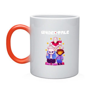Кружка хамелеон с принтом UNDERTALE в городе Новоалтайск, керамика | меняет цвет при нагревании, емкость 330 мл | asriel dreemurr | chara | frisk | gaster blaster | sans | undertale | азриэль дримурр | андертейл | андрайн | гастер | меттатон | санс | фриск | чара