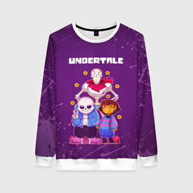 Женский свитшот 3D с принтом UNDERTALE в городе Новоалтайск, 100% полиэстер с мягким внутренним слоем | круглый вырез горловины, мягкая резинка на манжетах и поясе, свободная посадка по фигуре | asriel dreemurr | chara | frisk | gaster blaster | sans | undertale | азриэль дримурр | андертейл | андрайн | гастер | меттатон | санс | фриск | чара