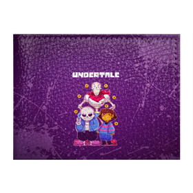 Обложка для студенческого билета с принтом UNDERTALE в городе Новоалтайск, натуральная кожа | Размер: 11*8 см; Печать на всей внешней стороне | Тематика изображения на принте: asriel dreemurr | chara | frisk | gaster blaster | sans | undertale | азриэль дримурр | андертейл | андрайн | гастер | меттатон | санс | фриск | чара