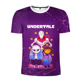 Мужская футболка 3D спортивная с принтом UNDERTALE в городе Новоалтайск, 100% полиэстер с улучшенными характеристиками | приталенный силуэт, круглая горловина, широкие плечи, сужается к линии бедра | asriel dreemurr | chara | frisk | gaster blaster | sans | undertale | азриэль дримурр | андертейл | андрайн | гастер | меттатон | санс | фриск | чара
