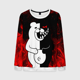 Мужской свитшот 3D с принтом MONOKUMA в городе Новоалтайск, 100% полиэстер с мягким внутренним слоем | круглый вырез горловины, мягкая резинка на манжетах и поясе, свободная посадка по фигуре | anime | bear | black  white | danganronpa | kurokuma | monodam | monokuma | monomi | monotaro | rabbit | school | shirokuma | аниме | главарь | мoноми | монокума | черно белый | школа