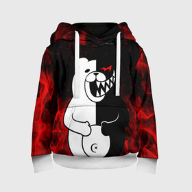 Детская толстовка 3D с принтом MONOKUMA в городе Новоалтайск, 100% полиэстер | двухслойный капюшон со шнурком для регулировки, мягкие манжеты на рукавах и по низу толстовки, спереди карман-кенгуру с мягким внутренним слоем | anime | bear | black  white | danganronpa | kurokuma | monodam | monokuma | monomi | monotaro | rabbit | school | shirokuma | аниме | главарь | мoноми | монокума | черно белый | школа