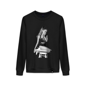 Женский свитшот хлопок с принтом ARIANA GRANDE. в городе Новоалтайск, 100% хлопок | прямой крой, круглый вырез, на манжетах и по низу широкая трикотажная резинка  | ariana grande | k bye for now | nickelodeon | американская актриса | ари | ариана | ариана гранде | ариана гранде бутера | грандес | королевы крика | селена гомез